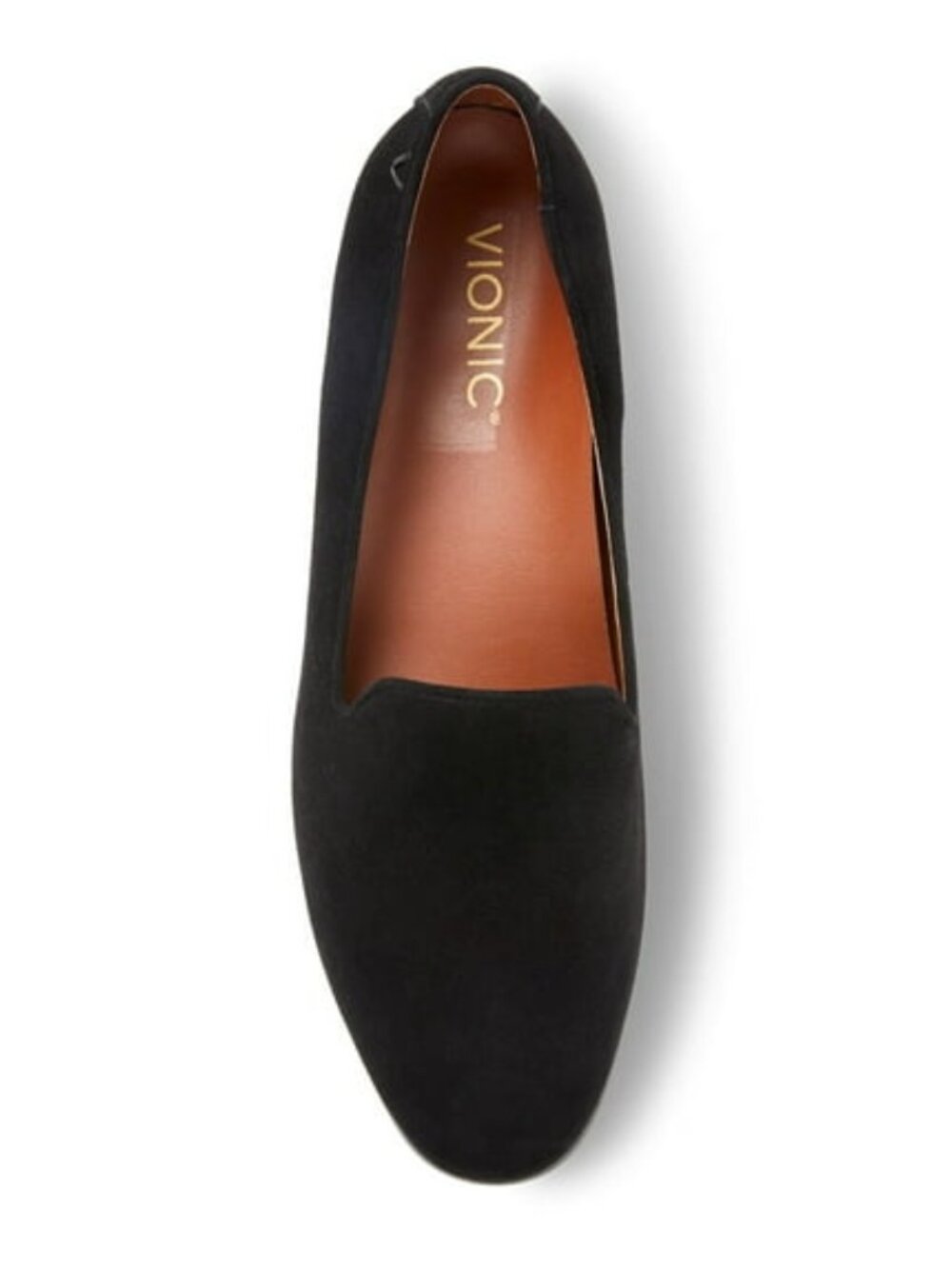 Vionic Black Suede Willa Loafers Womens Slip On Flats Arch Support  Size 9.5